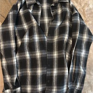 Black and White Plaid Men's Shirt